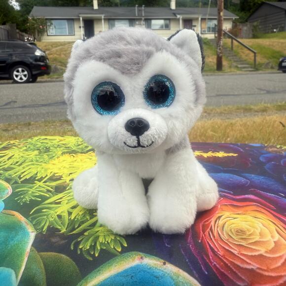Ty Beanie Boo “Buff” 6″ Gray & White Husky Plush – Retired EUC - Picture 1 of 3
